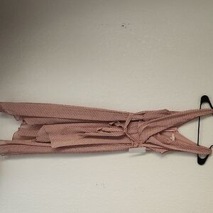 Stylish Pink Wrap Dress with Dots Brand New